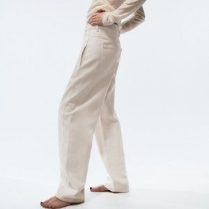 ZARA "THE EMEL" HORSE SHOE BARREL LEG RELAXED MID WAIST DENIM JEANS